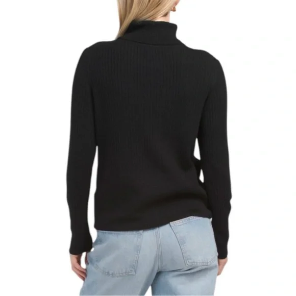 H by Halston Wool Ribbed Turtleneck Sweater - Picture 2 of 5